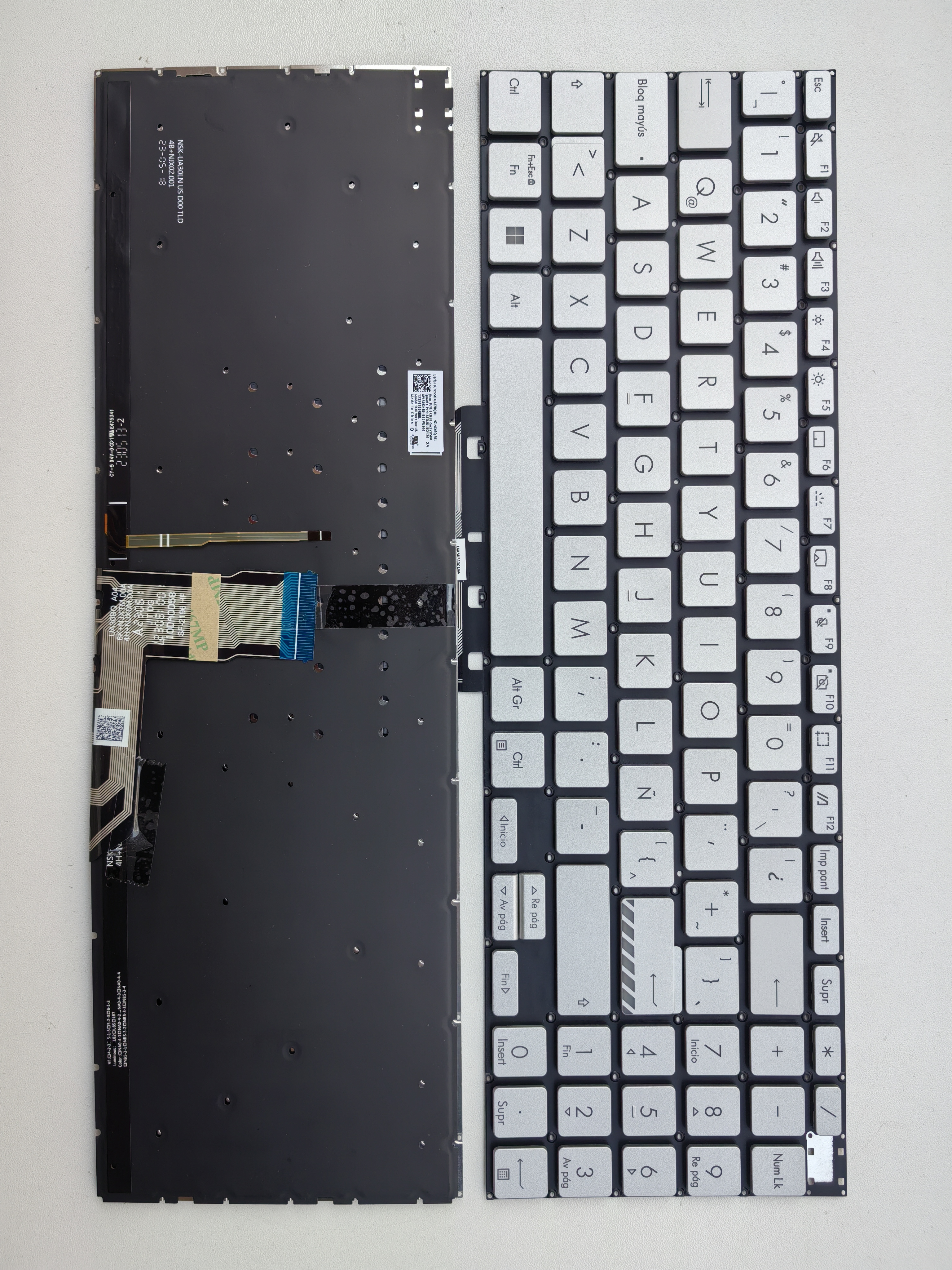 Picture of New Replacement Laptop Keyboard For ASUS M3500/K6500 small carriage return SILVER Backlit LA Layout